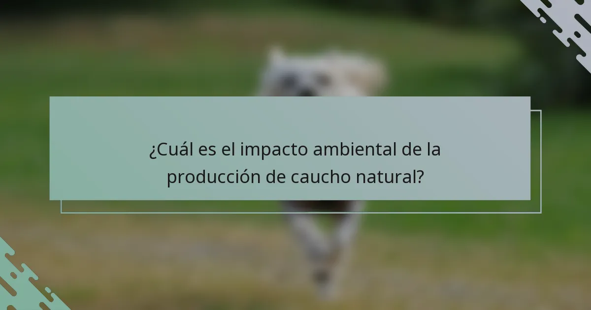 ¿Cuál es el impacto ambiental de la producción de caucho natural?
