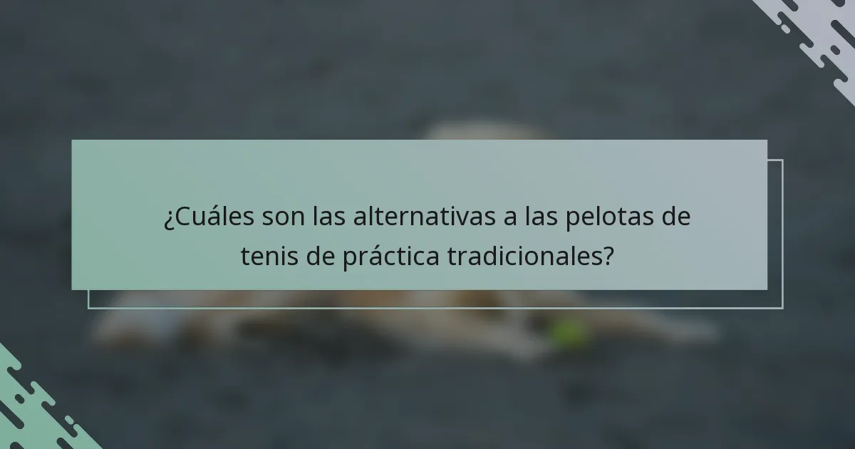 ¿Cuáles son las alternativas a las pelotas de tenis de práctica tradicionales?